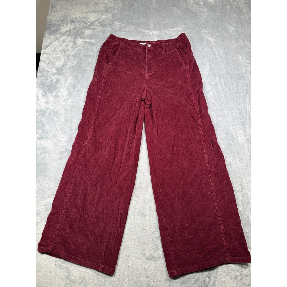 Celebrity Pink Corduroy Pants Womens 15/32 Burgundy Stretch Relaxed Fit Wide Leg